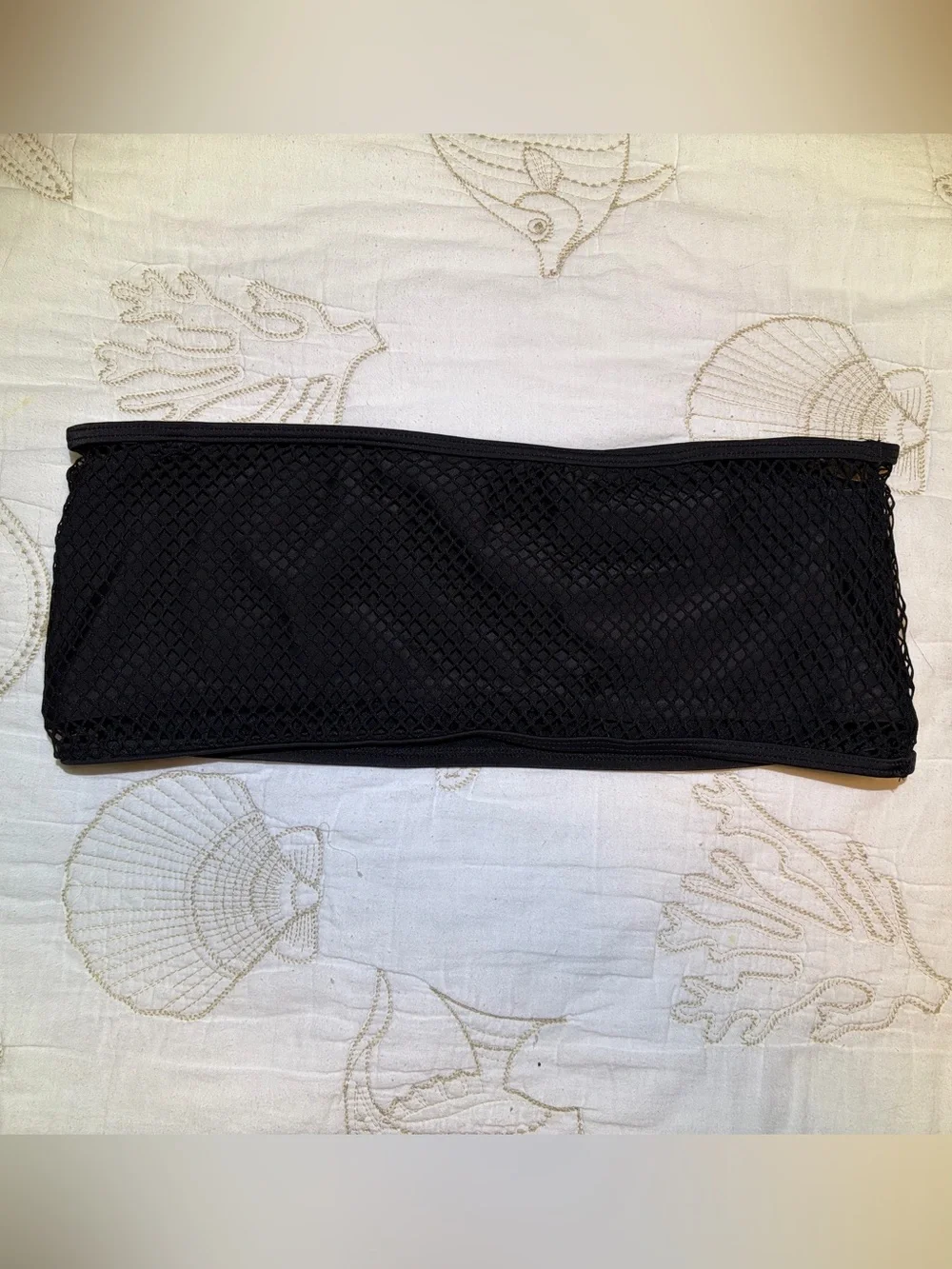 Sexy Black Mesh Bandeau Bikini Swimsuit Top
